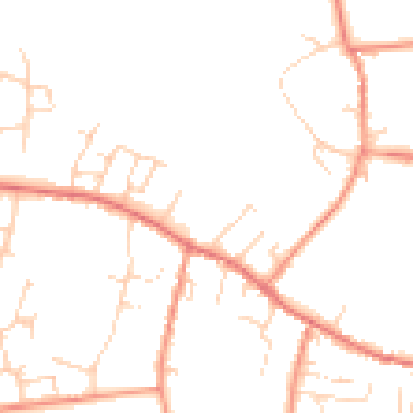 Daytime road noise heatmap for LS23 6BN