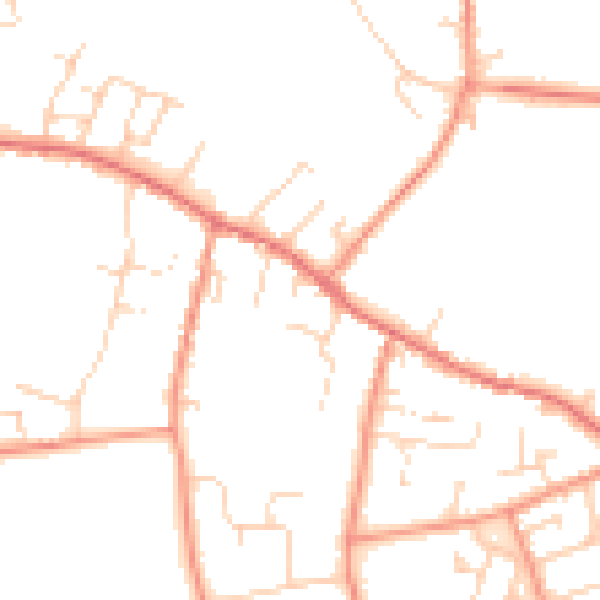 Daytime road noise heatmap for LS23 6BU