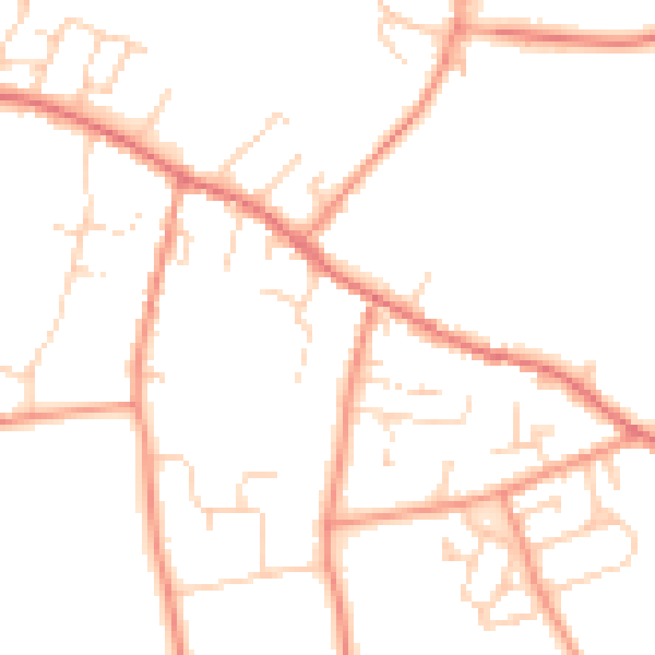 Daytime road noise heatmap for LS23 6BX