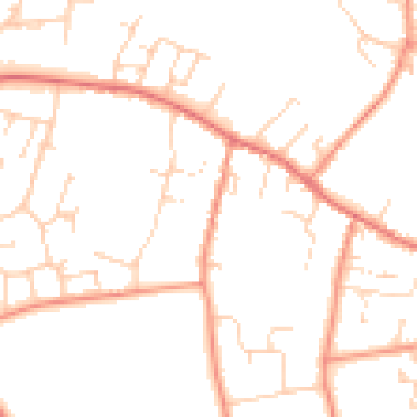 Daytime road noise heatmap for LS23 6DN