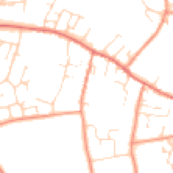 Daytime road noise heatmap for LS23 6DW