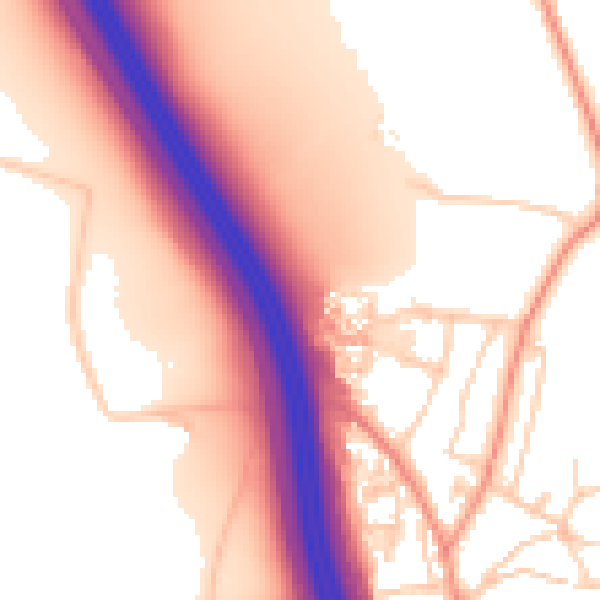 Daytime road noise heatmap for LS23 6FX