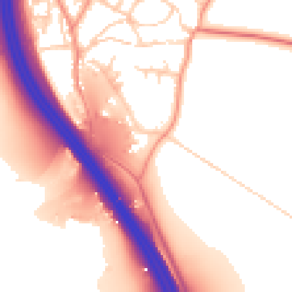 Daytime road noise heatmap for LS23 6GY