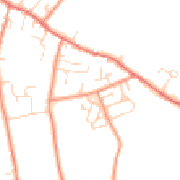 Daytime road noise heatmap for LS23 6JE