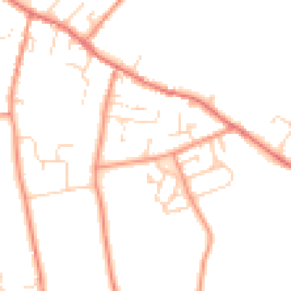 Daytime road noise heatmap for LS23 6JG