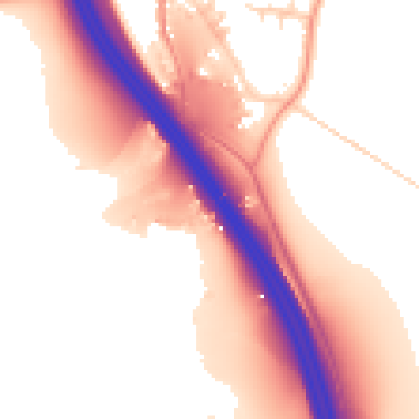 Daytime road noise heatmap for LS23 6LW