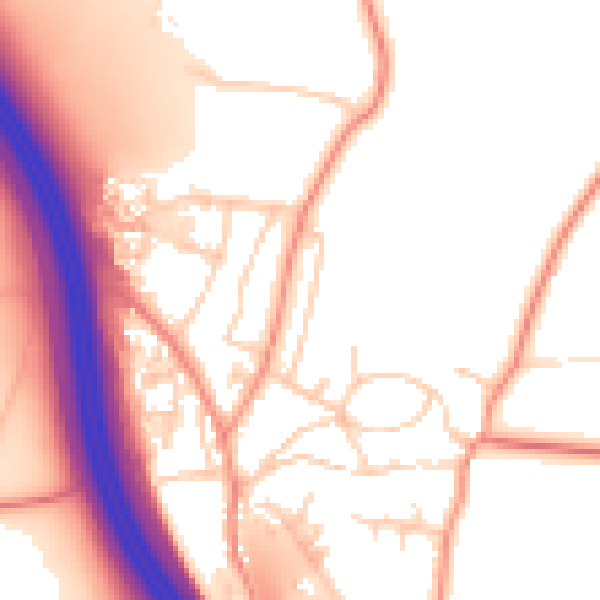Daytime road noise heatmap for LS23 6NE