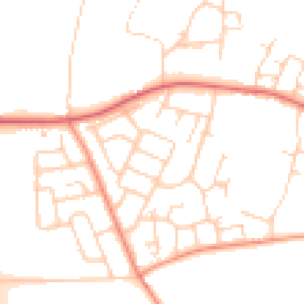 Daytime road noise heatmap for LS23 6NL