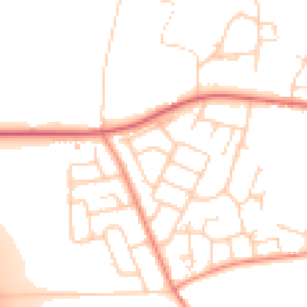 Daytime road noise heatmap for LS23 6NS