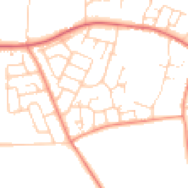 Daytime road noise heatmap for LS23 6PU