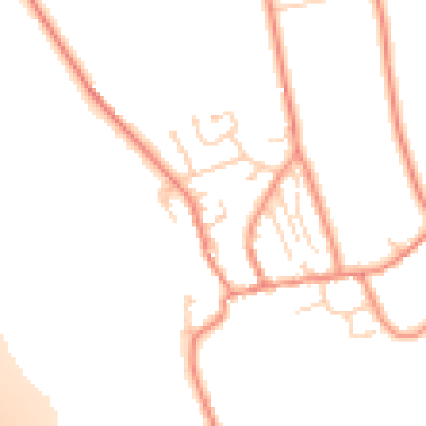 Daytime road noise heatmap for LS23 6PW