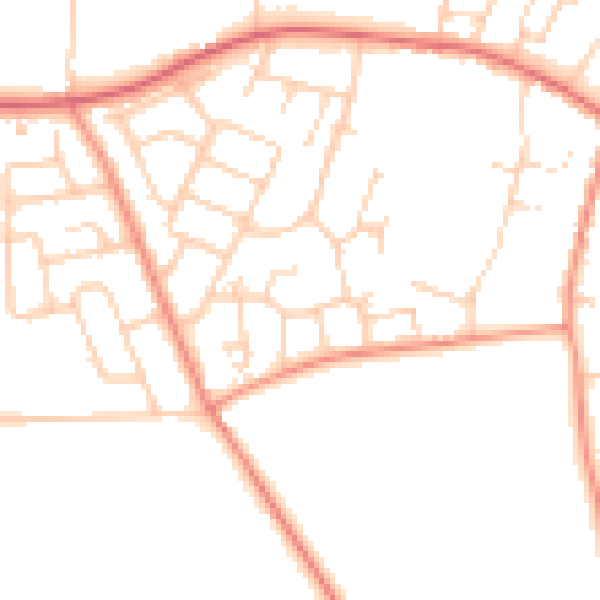Daytime road noise heatmap for LS23 6PX