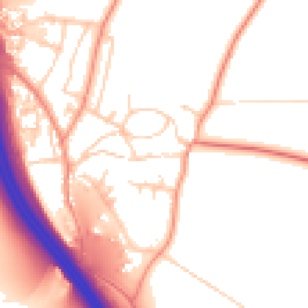 Daytime road noise heatmap for LS23 6QQ