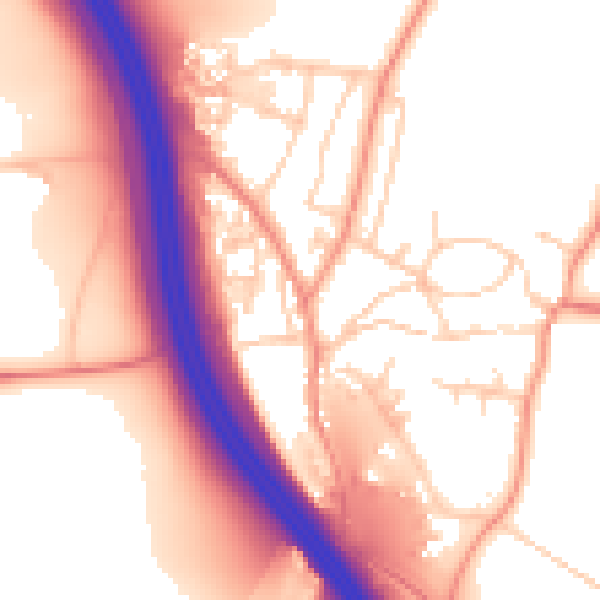 Daytime road noise heatmap for LS23 6RD
