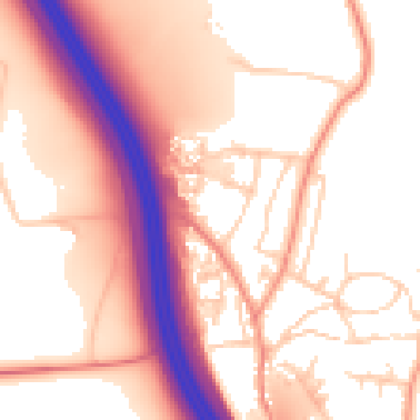 Daytime road noise heatmap for LS23 6RF