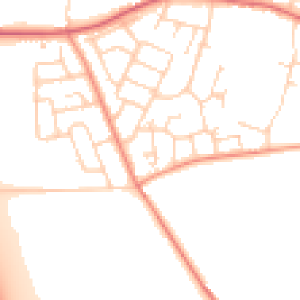 Daytime road noise heatmap for LS23 6RX