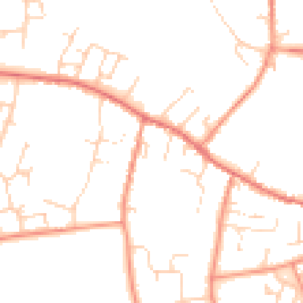 Daytime road noise heatmap for LS23 6SE