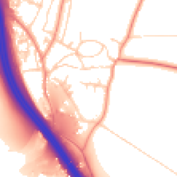 Daytime road noise heatmap for LS23 6SF