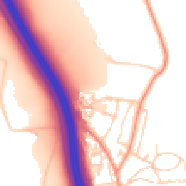 Daytime road noise heatmap for LS23 6SP