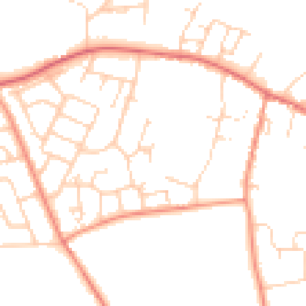 Daytime road noise heatmap for LS23 6TL