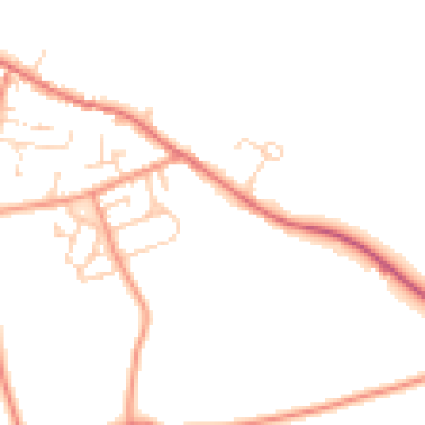 Daytime road noise heatmap for LS23 6UW