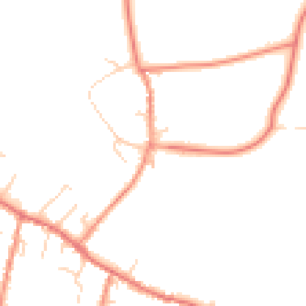 Daytime road noise heatmap for LS23 7AB