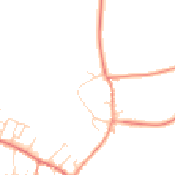 Daytime road noise heatmap for LS23 7AP