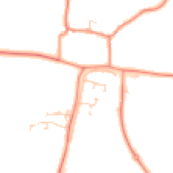Daytime road noise heatmap for LS23 7BB