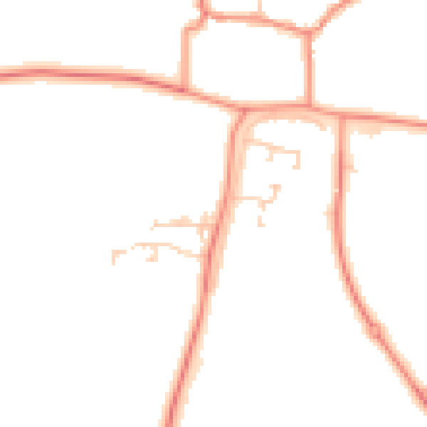 Daytime road noise heatmap for LS23 7DA