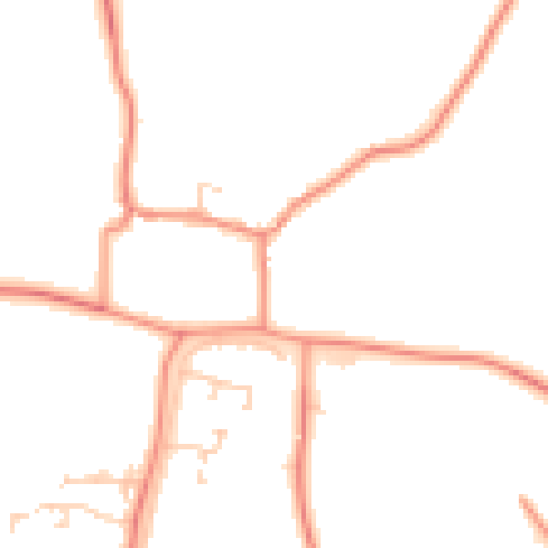 Daytime road noise heatmap for LS23 7DF