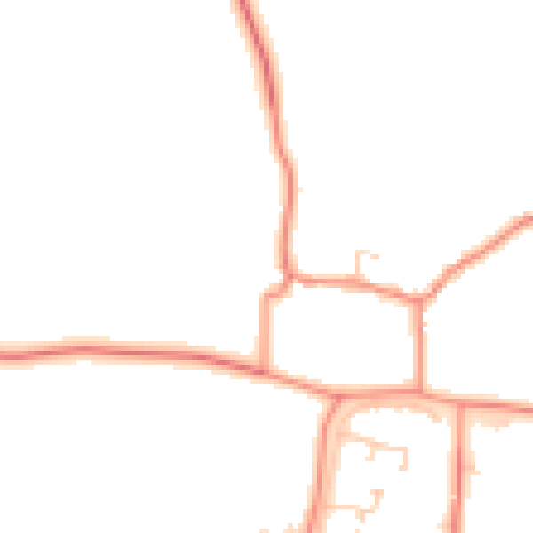 Daytime road noise heatmap for LS23 7DL