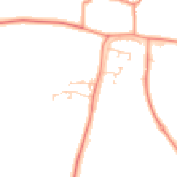 Daytime road noise heatmap for LS23 7DX