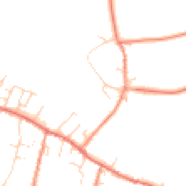 Daytime road noise heatmap for LS23 7DZ