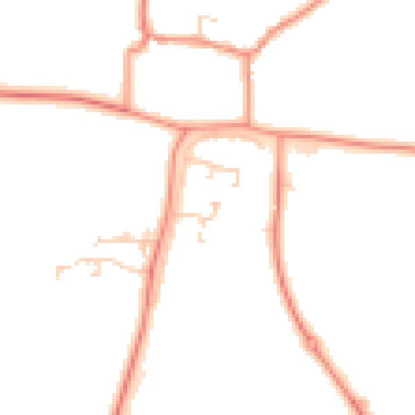 Daytime road noise heatmap for LS23 7EJ