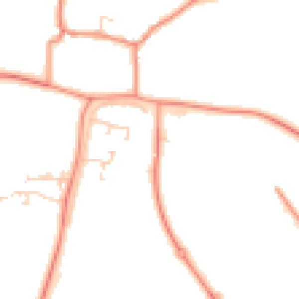 Daytime road noise heatmap for LS23 7GE