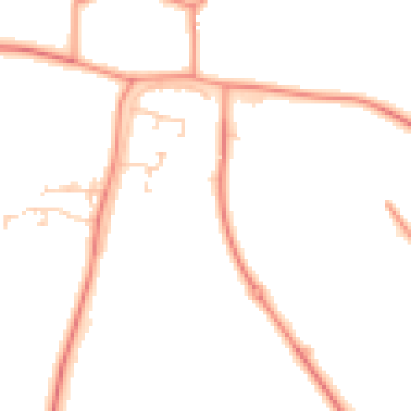 Daytime road noise heatmap for LS23 7GG