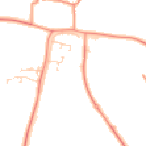 Daytime road noise heatmap for LS23 7GJ