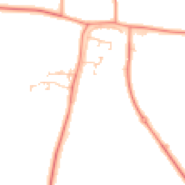 Daytime road noise heatmap for LS23 7GL