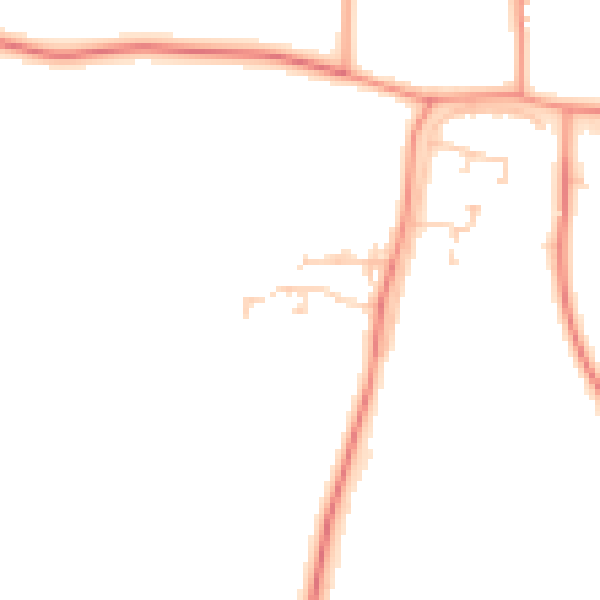 Daytime road noise heatmap for LS23 7RA