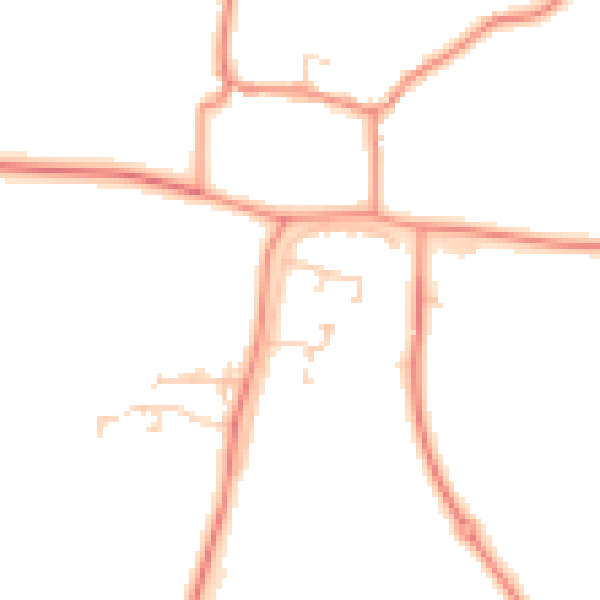 Daytime road noise heatmap for LS23 7RB