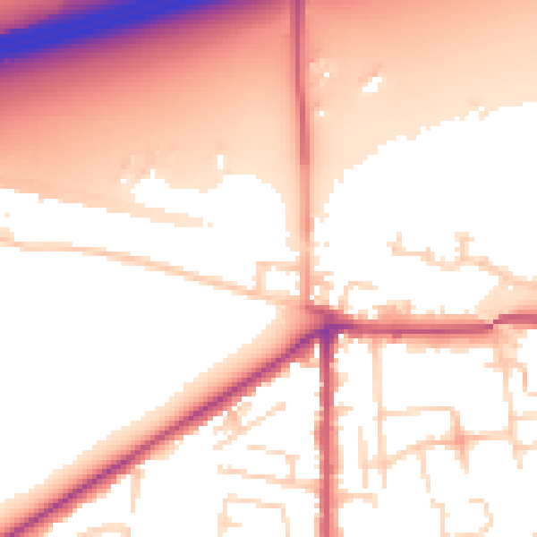 Daytime road noise heatmap for LS25 1AE