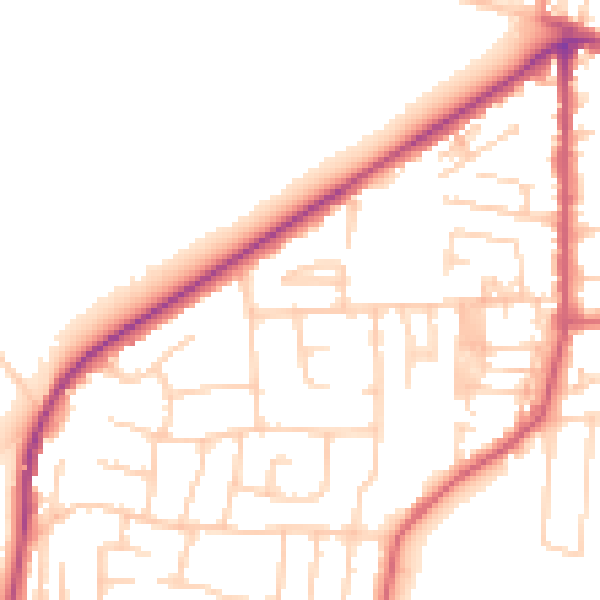 Daytime road noise heatmap for LS25 1AU