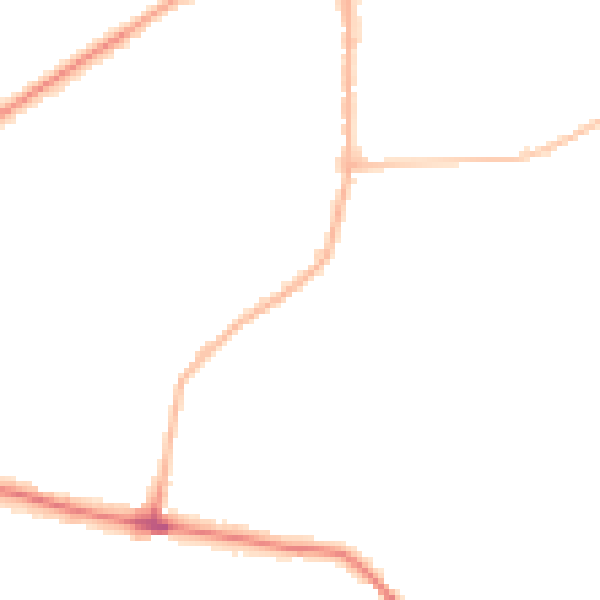 Night-time road noise heatmap for LS25 1BA