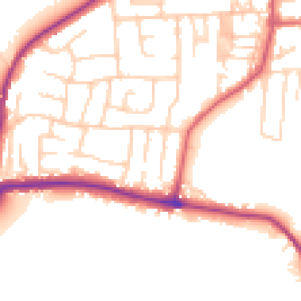 Daytime road noise heatmap for LS25 1BL