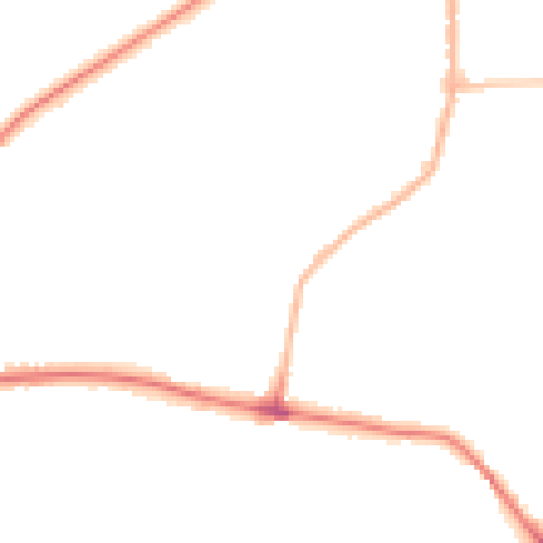 Night-time road noise heatmap for LS25 1BQ