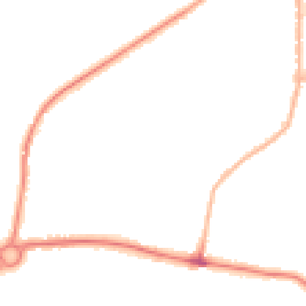 Night-time road noise heatmap for LS25 1BS