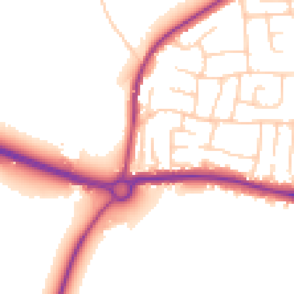 Daytime road noise heatmap for LS25 1DD