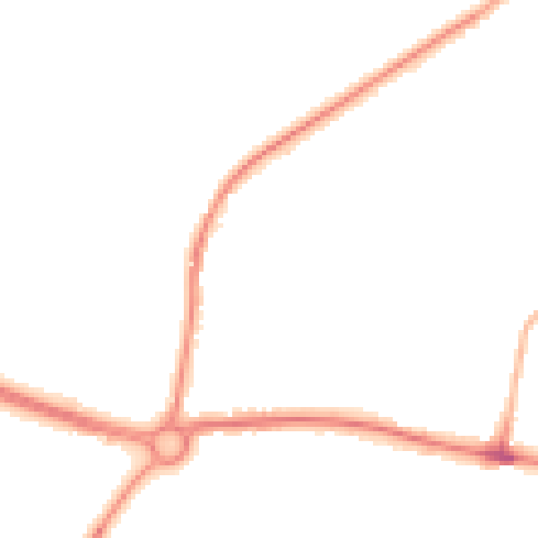 Night-time road noise heatmap for LS25 1DG