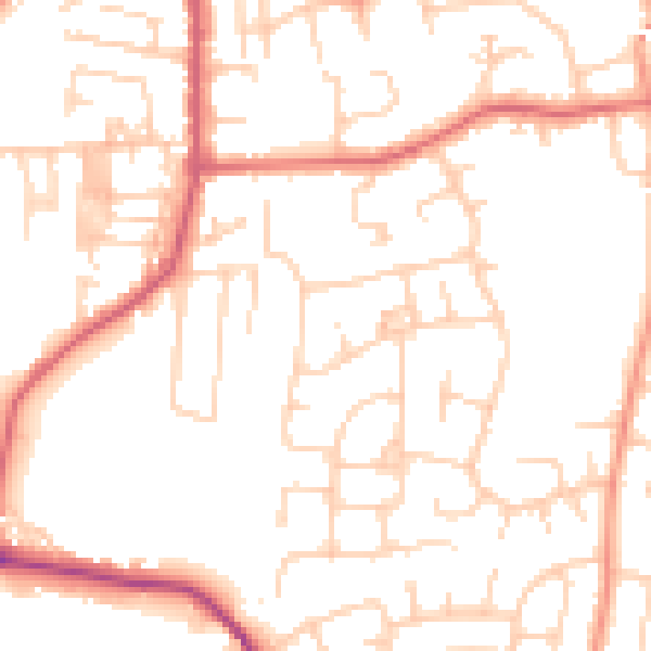 Daytime road noise heatmap for LS25 1JR