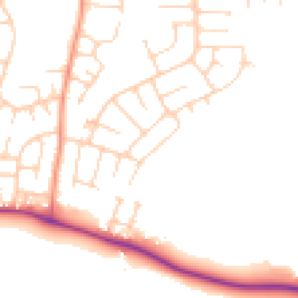 Daytime road noise heatmap for LS25 2BH